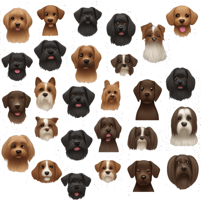 Black yorshire dog and all brown podencoo emoji