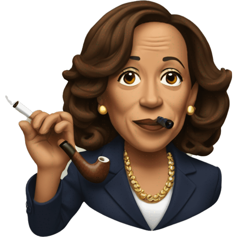 Kamala Harris smoking a pipe emoji