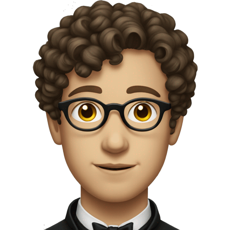 young victorian man with glasses, and short brown curly hair emoji