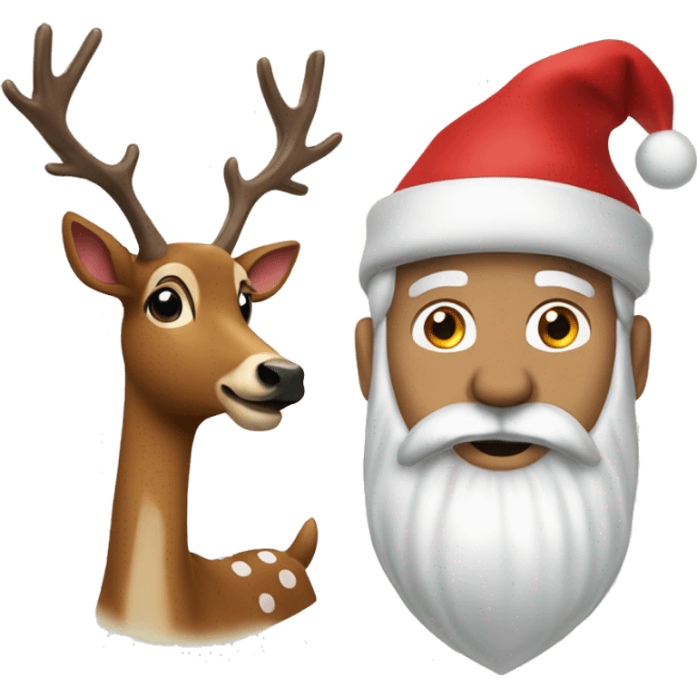 Santa and reandeer emoji