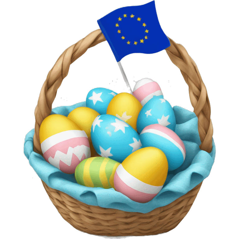 easter basket with eu flag eggs emoji