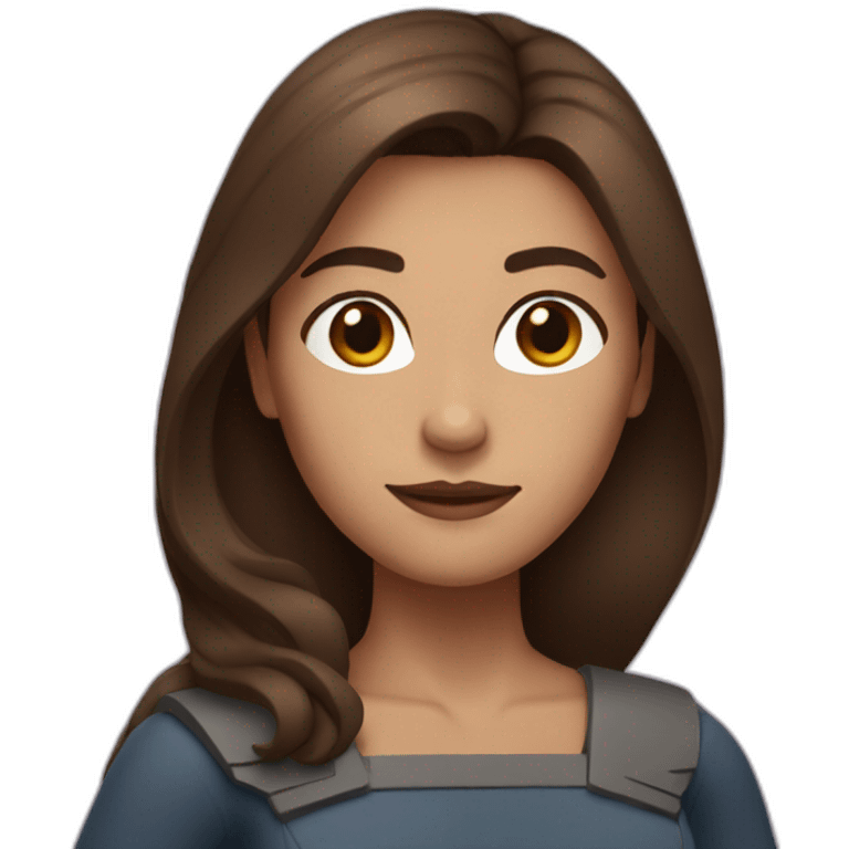 Superwoman with straight brown hair and middle parting emoji