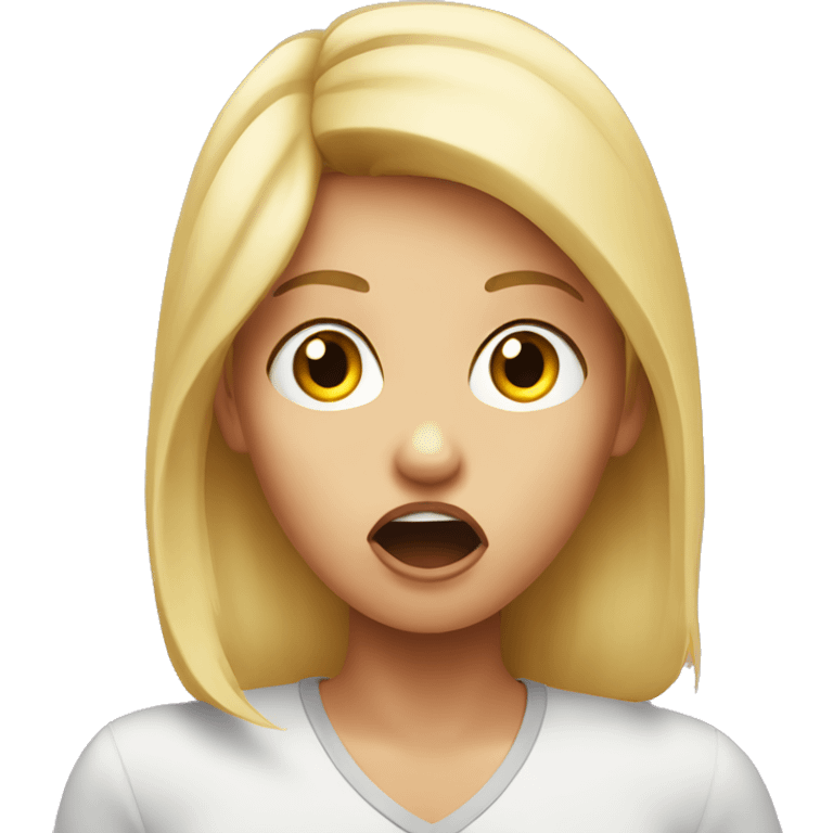 Shocked blonde girl emoji