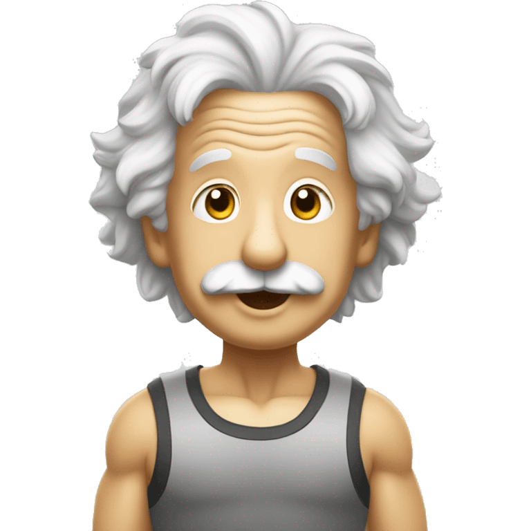 albert einstein happy in the gym emoji