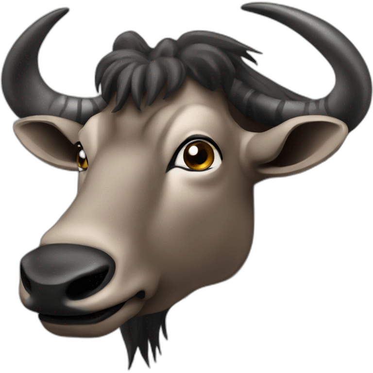 wildebeest with bird's beak emoji