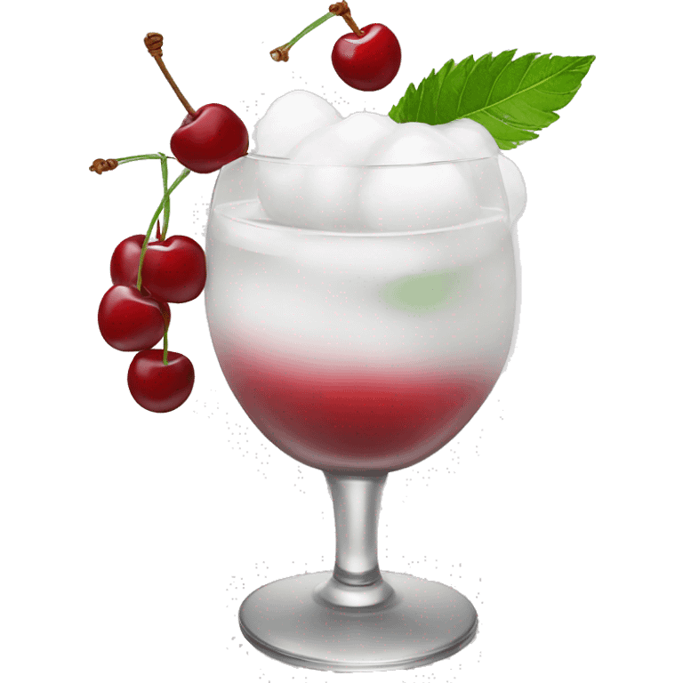 white cocktail with cherry emoji