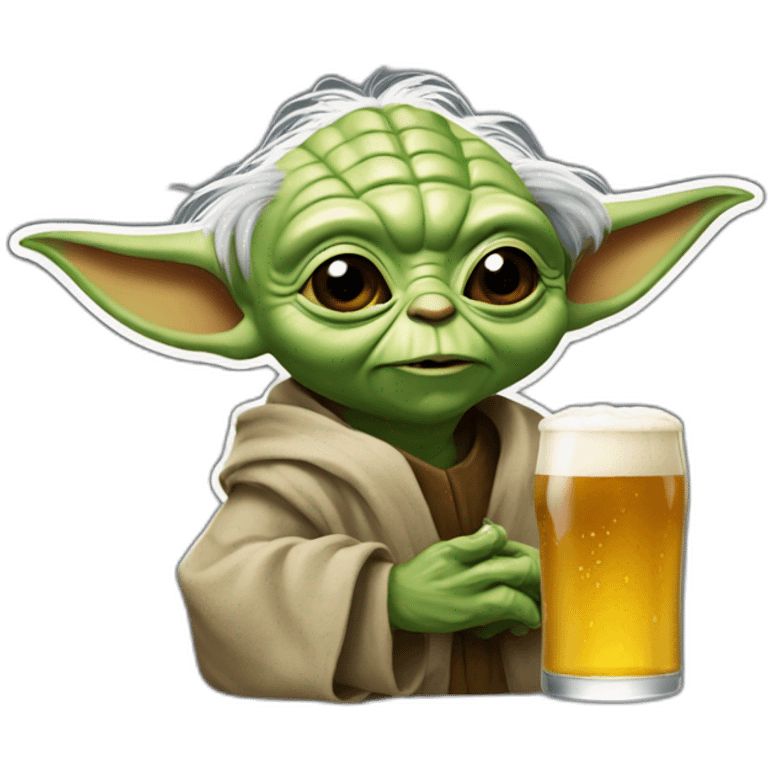 yoda buvant une bière emoji