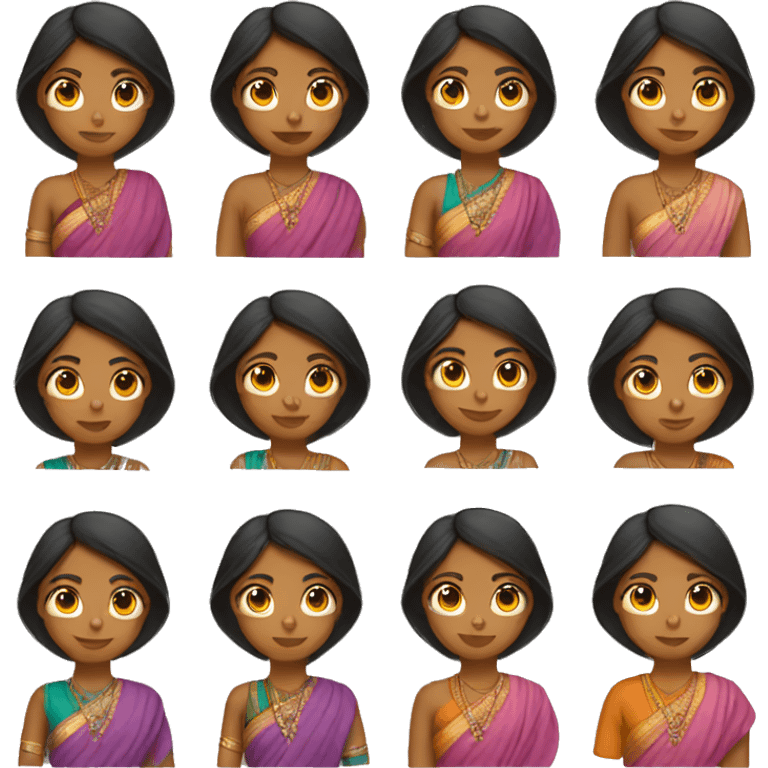 an indian girl with indian dresses emoji