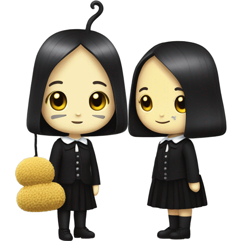 Wednesday Addams Meets Pompom Purin emoji