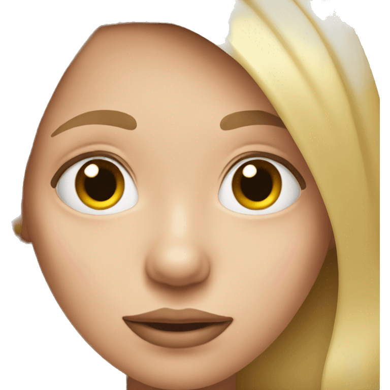 Blond girl with pig nose emoji