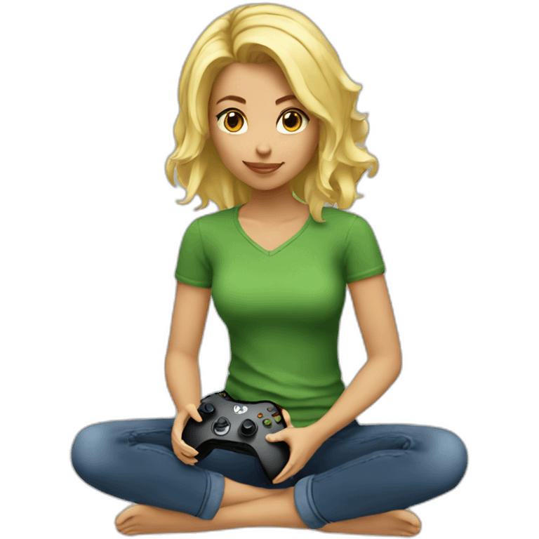 girl playing xbox blonde emoji