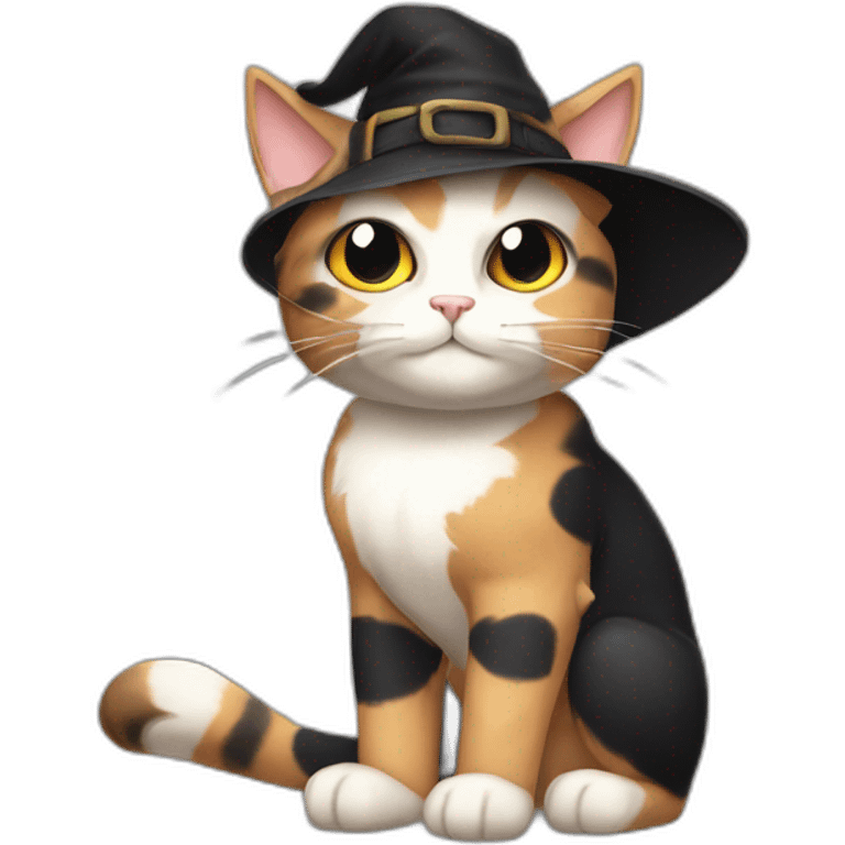 Halloween Meowscles is a buff anthropomorphic calico  cat  he has a shadow design with black  jeans emoji