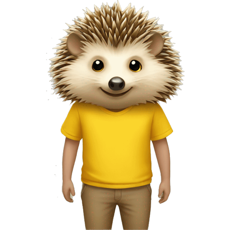 hedgehog in a yellow T-shirt emoji