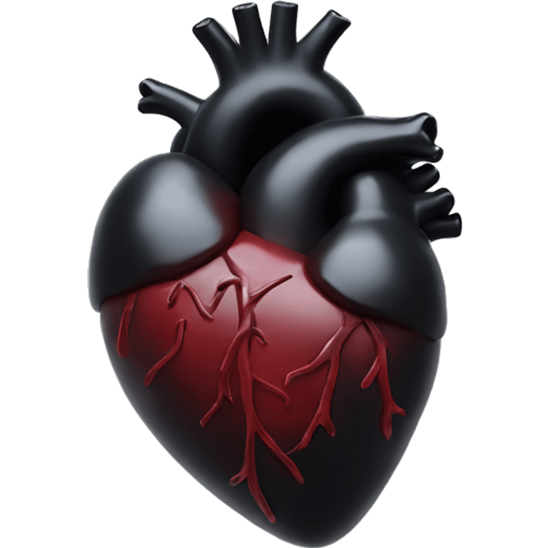 black anatomical heart emoji