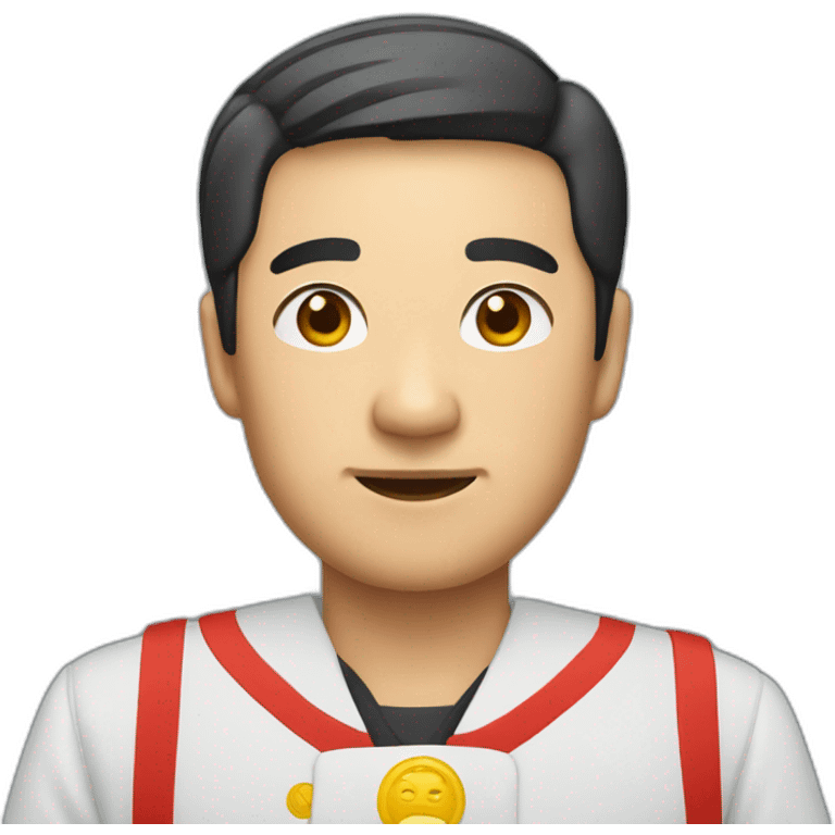 Asian man with chinese communist clothes emoji