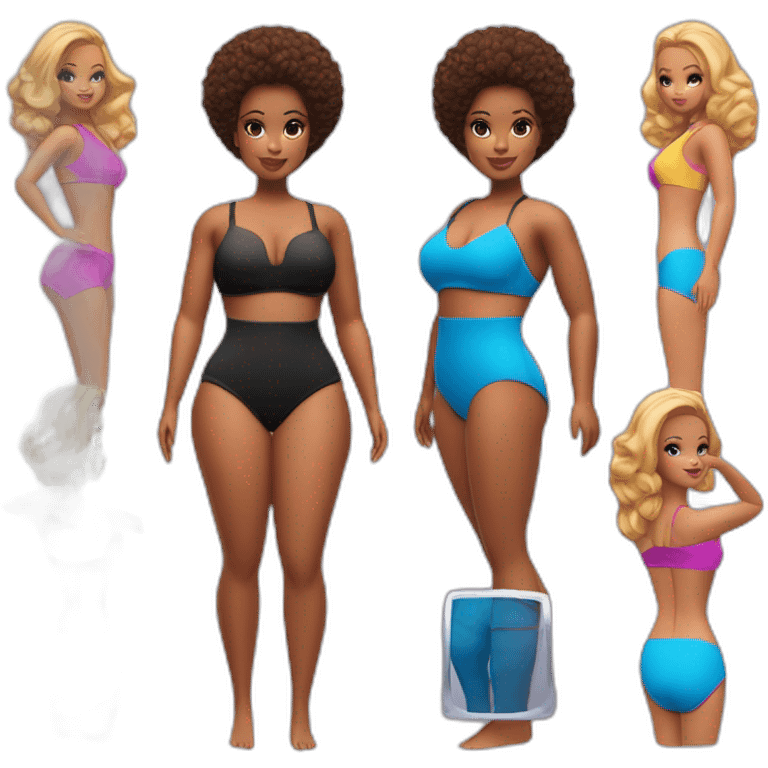 Slim-Thicc woman swimsuit posing (Barbie body type, perfect body, hourglass figure) emoji