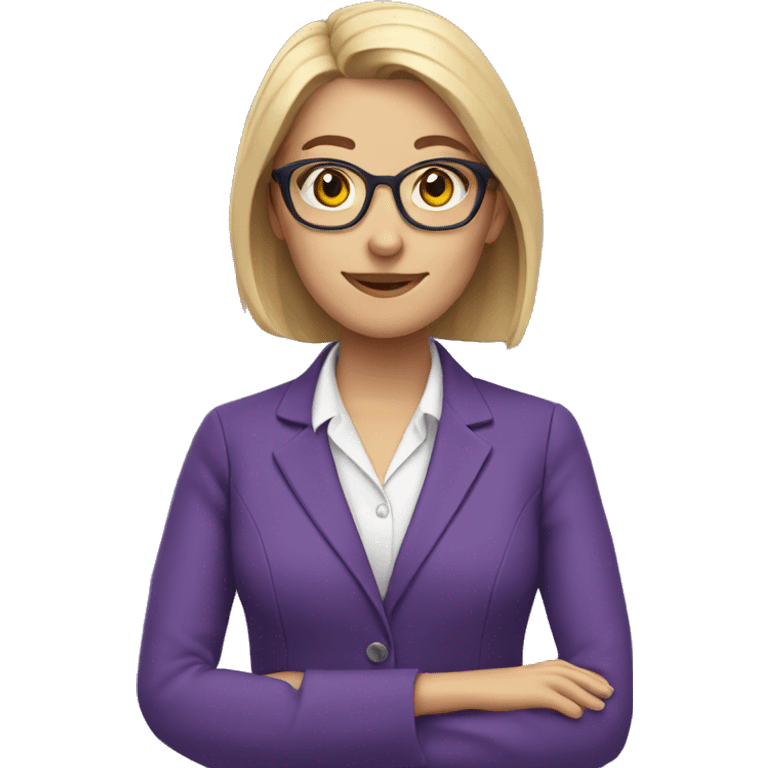 english female teacher wearing purple suit emoji