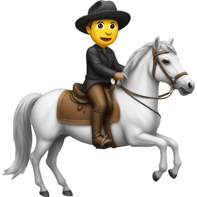 1 peson with hat riding a horse emoji