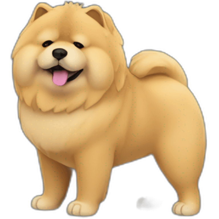 chow chow in black tesla emoji