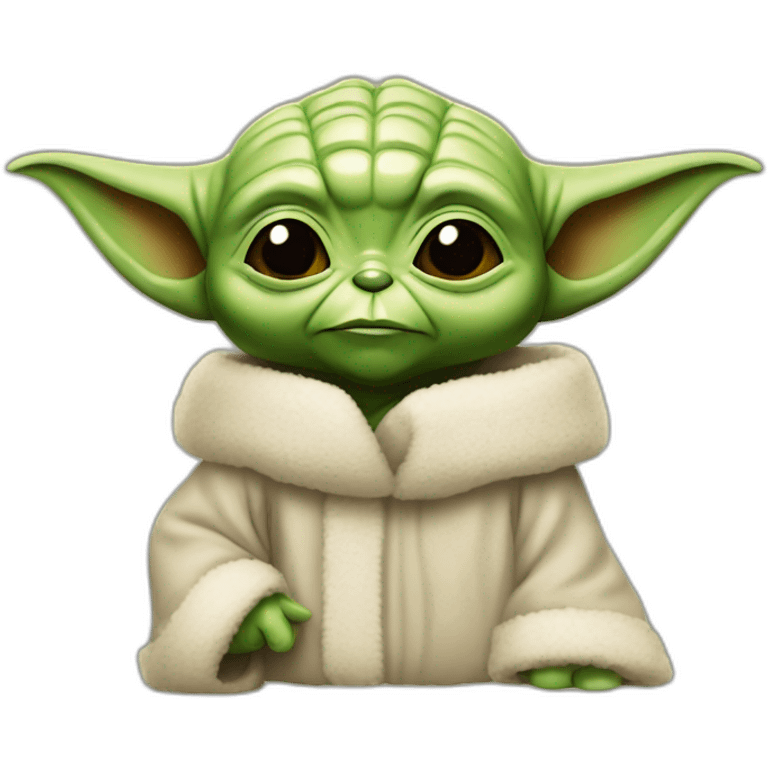 Yoda con sable navideño emoji