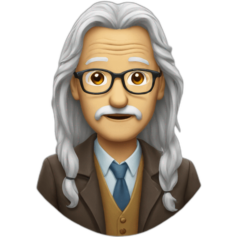 glasses old man long hair  emoji