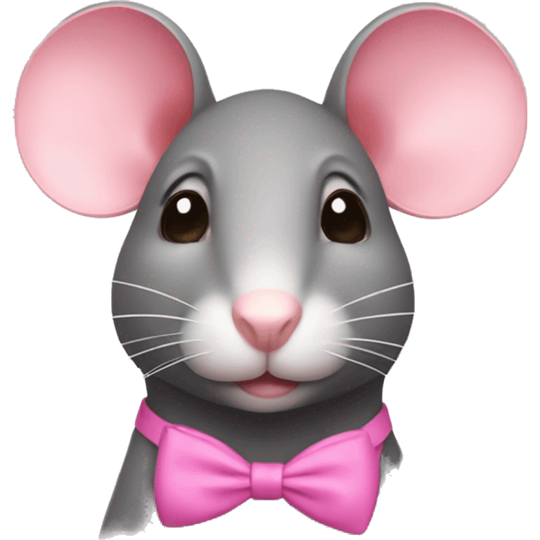 rat with pink bow on head emoji