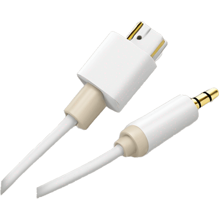 beige stereo adapter mini jack to big jack for headphones cable emoji