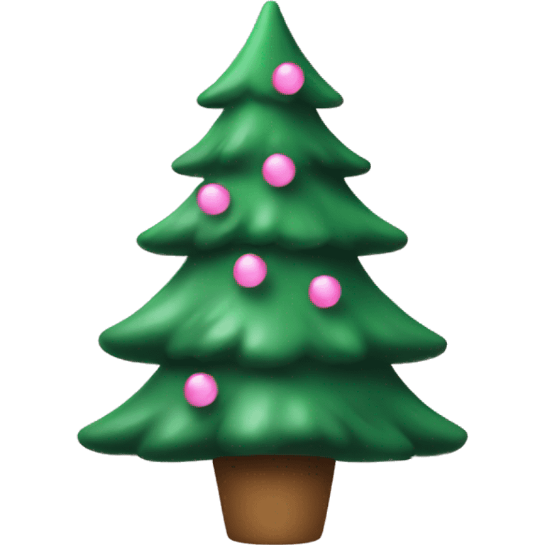 green christmas tree with light pink decorations  emoji