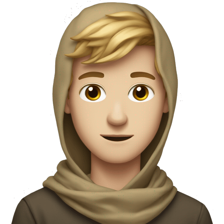 white teen guy with light brown hair with pashmina on emoji