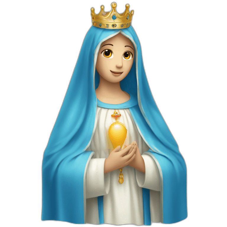 Blessed Virgin Mary Blue Veil with Crown emoji