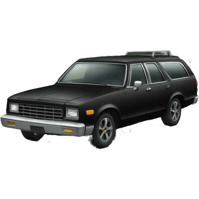 full black wagon car emoji