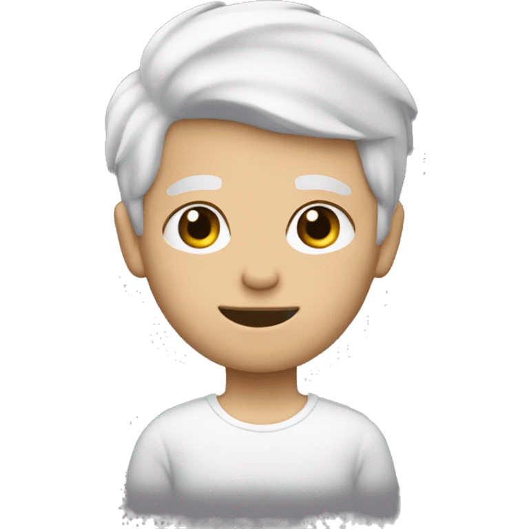 Young boy with beard and white hair emoji