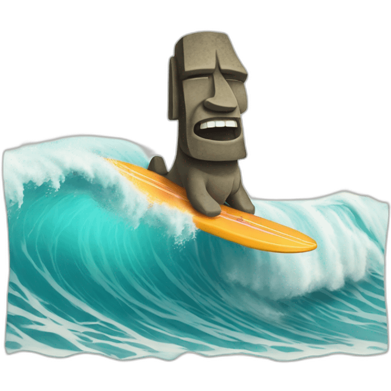 big wave surfing moai emoji