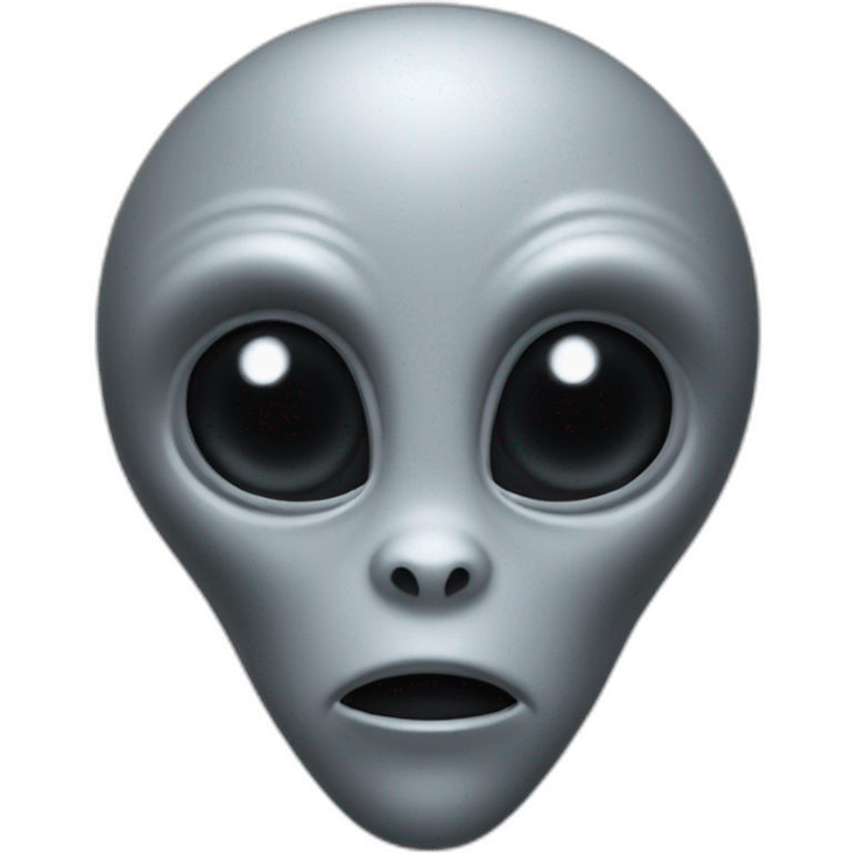 Grey alien head no details black eyes emoji