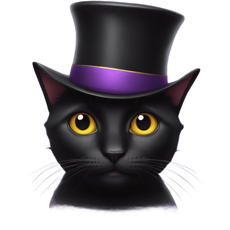 Black cat with magician hat emoji