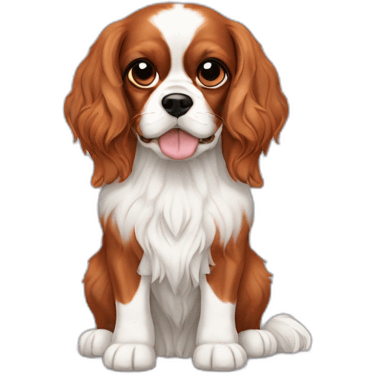 dog Cavalier King Charles Spaniel full body emoji