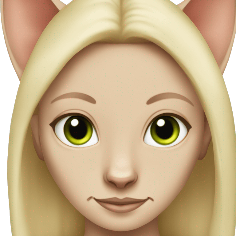 Sphynx cat with green eyes blonde girl with long hair emoji