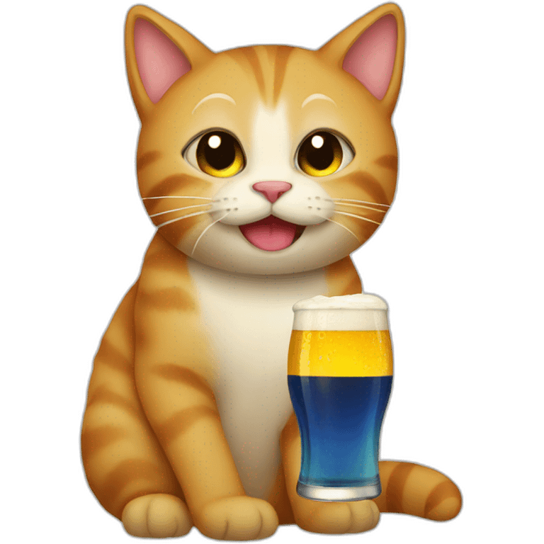 Cat drinking beer emoji