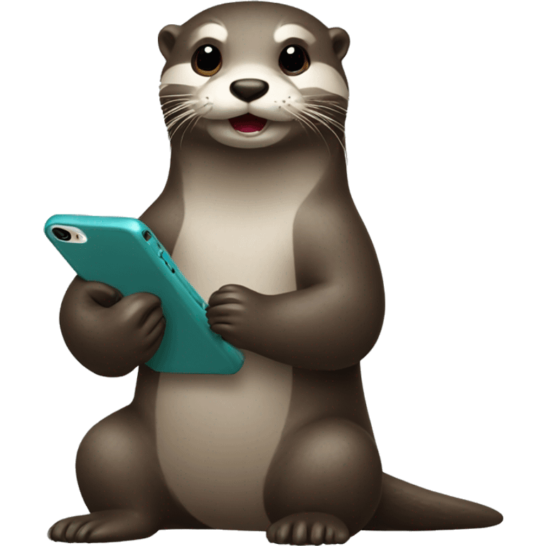 Otter playing Cell Phone  emoji