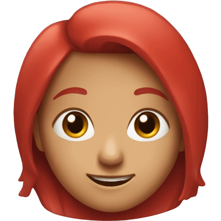 red faced girl smilling emoji