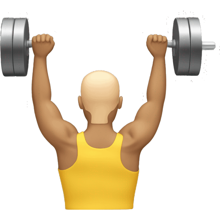 shoulder press viewed from back. yellow skin tone, no hair emoji