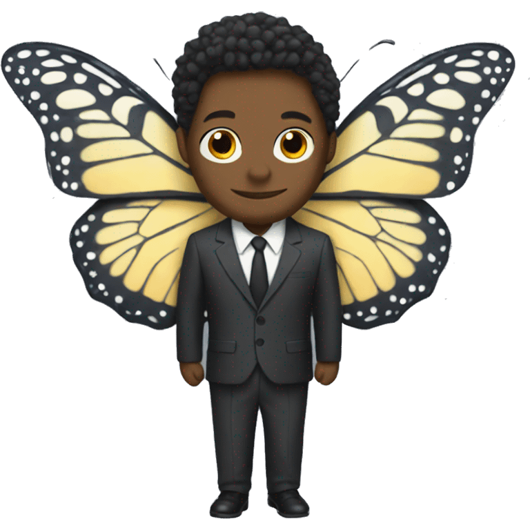 Butterfly with a suit emoji