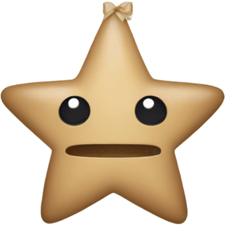 beige star with beige bow emoji