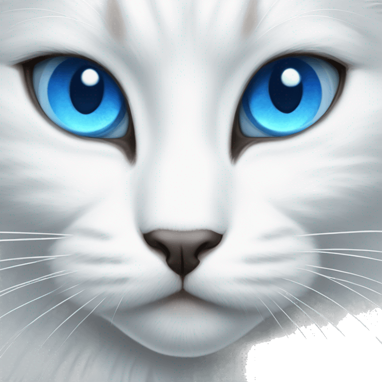 Neva Masquerade white cat with blue eyes emoji