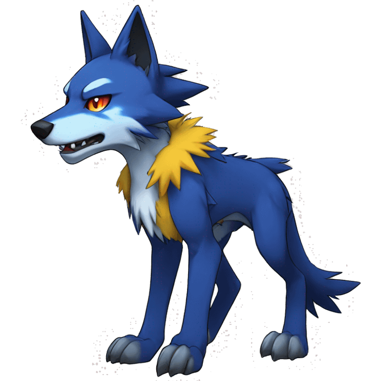 Edgy Colorful Digimon-Fakemon-Wolf full body emoji