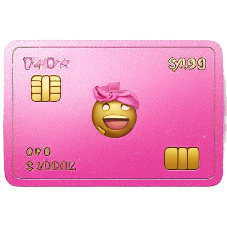 Pink cash app card with glittee emoji