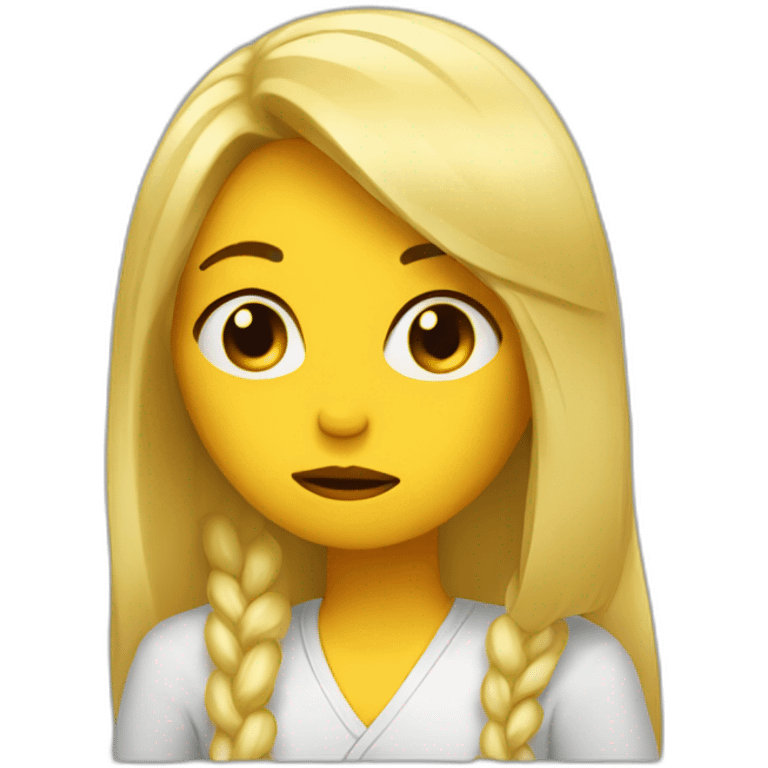 Chica rubia triste emoji