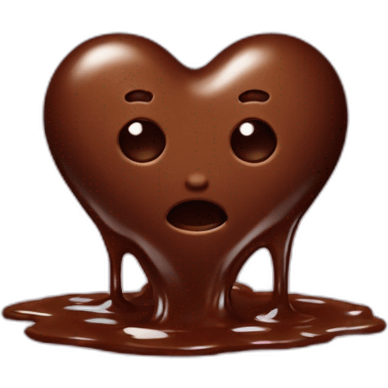 Melting chocolate heart emoji