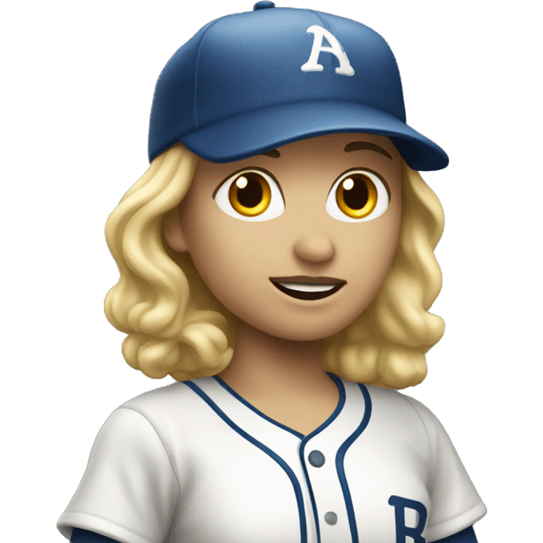 baseball card character. Blonde female emoji