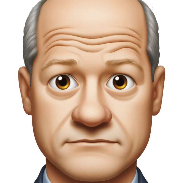 photorealistic Olaf Scholz embarrassed, guiltily shrugs ыфв emoji